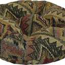 Blazing Needles Round Patterned Tapestry Tufted Footstool Cushion, 18", Cheetah