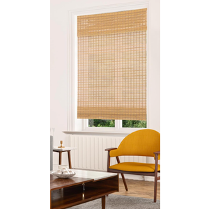  Bamboo Roman Shades, Light Filtering Window Treatment, Roll Up Retro Bamboo Blinds for Windows 38 × 64