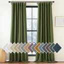 NICETOWN Thick Room Darkening Faux Linen Forest Green Curtains for Bedroom, Pinch Pleated Light Blocking Thermal Insulated Sound Reducing Window Treatments for Living Room, W50 x L84, 2 Panels