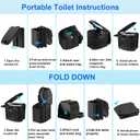 Portable Toilet for Adults, Foldable Camping Toilet Travel Floding Potty with Lid & Paper Holder, Upgrade Water Barrier,Compact Lightweight Design for Car/RV/Hiking/Beach/Camping,450lbs Capacity
