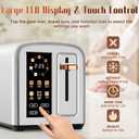 SEEDEEM Toaster 2 Slice with Touch Screen, Faster Heating Speed, 7 Shade Setting, 6 Bread Type, 1.5Wide Slots Toaster, Removable Crumb Tray, 1350W, Silver Metallic