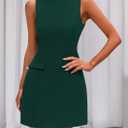 PRETTYGARDEN Womens Sleeveless Summer Dresses 2026 Formal Boat Neck Bodycon Elegant A Line Business Work Office Mini Dress (Green, XXL)