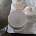 3pcs Set of Marble-patterned Glass Light Shades for a Light Fixture or Ceiling Fan, White and Beige