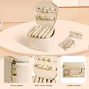 Travel Jewelry Case, Small Travel Jewelry Box with 6 Velvet Jewelry Bag Mini Pouch, Portable Travel Jewelry Organizer for Rings Earrings Necklaces, Beauty Gifts for Women Girls (Beige)