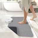 Bosap Bath Mat,Ultra Thin Bathroom Runner Rugs,Large Bath Mats for Bathroom,Quick Dry,Non-Slip,Machine Washable,Low Pile,Bath Rug,Shower Outside,Sink,Home Decor Accessories.Grey,1'5"x2'11"17x35inch