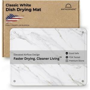 Large Stone Dish Drying Mat 18x14 Raised Diatomaceous Kitchen Counter Rack