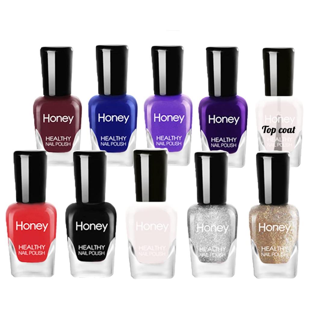 Non Toxic Nail Polish Set, Easy Peel Off and Fast Dry Nail Polish Set for Pack, Eco Friendly and Organic Water Based Nail Polish for Women, Girls,Teens(10 Bottles) (Passionate night)