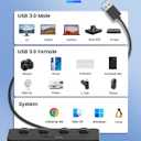 Aceele USB Hub 3.0 with Individual LED Power Switches & Type C Power Port, Multiport USB Splitter 3.0 with 4FT Long Cable, Slim & Portable USB Port Extender for Laptops, PC, MacBook, Mac Pro and More