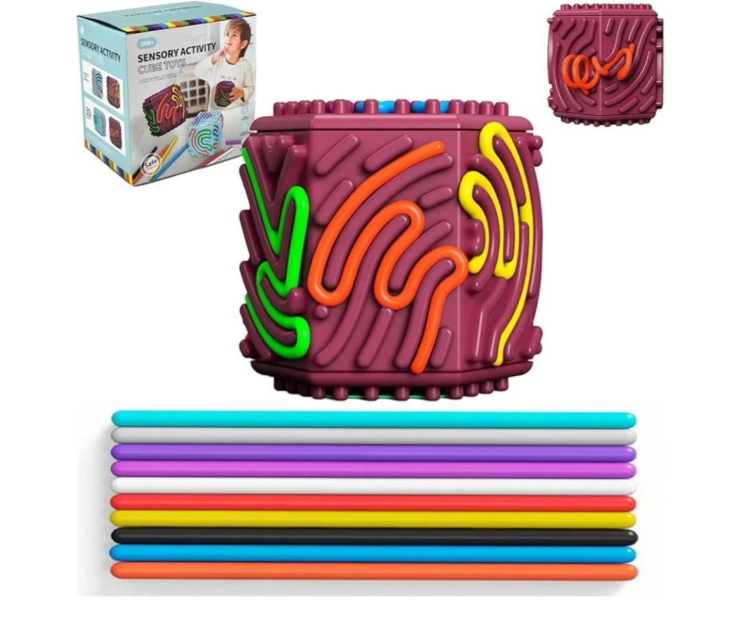 3D Silicone Sensory Activity Board, Fidget Cube Toys for Autism Anxiety Relief, Push and Peel Calm Down Toy for Travel, Stress & ADHD, Sensory Toys for Kids with Autism & Adults