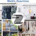 12 Pack 6 Inch Large S Hooks, Heavy Duty Vinyl Coated Non-Slip Metal Black Hooks for Hanging, Closet Kitchen Bathroom Garden Hooks for Pots Pans Clothes Plants Jeans Towels