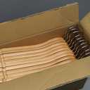 Amber Home 10 Pack Wooden Coat Hangers, Natural Wood Suit Hangers with Non Slip Pant Bar, Clothes Hangers for Shirts, Jackets, Dress, Pant
