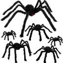 Colovis 6 Pcs Halloween Spider Decorations, Realistic Large Scary Spider Decoration for Home Giant Spiders Props for Indoor Outdoor Party Decorations