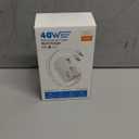 Retractable USB C Charger Wall Plug with Dual 35.5in/90cm Type C Cables Cords,40W Fast Charging Foldable Block Multi Charger for All Devices for iPhone 17/16/15/14/13/12,iPad,Galaxy,Pixel