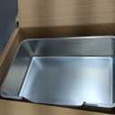 Low Entry Litter Box for Senior Kittens Disabled Cats - Stainless Steel High Sided Enclosed Easy Step in Entry - Large Metal Kitty Litter Box Easy to Clean(23.6x15.7x5.9)