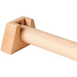 Punch Side Mounted 29mm Diameter Wooden Curtain Rod Set With Bracket And Screw Fixed Length Solid Wood Curtain Rod Clothes Rod(140cm(55.1in))