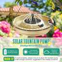 15.7 W Large Solar Fountain Hanging Bird Bath, Solar Powered Hummingbird Water Fountain Pump Combo Set With 4 Water Spray Nozzles, Bird Bath Bowl with1.67 Gallon Capacity for Outdoor Garden Patio
