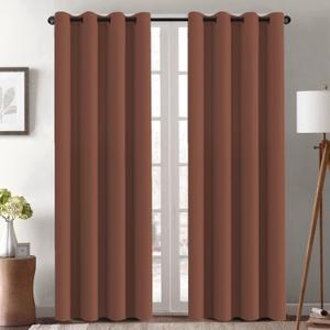H.VERSAILTEX Blackout Curtain for Living Room Thermal Insulated Window Treatment Curtain Extra Long 108 inch Length Energy Saving Solid Grommet Blackout Drape, One Panel, Washed Spice, 52" W x 108" L