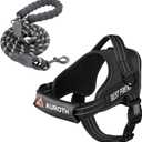 AUROTH Dog Harness and Leash Set, Soft Padded Service Dog Vest with 5.25FT Dog Leash, No Choke, Easy On Pet Vest, Adjustable Reflective No Pull Dog Harness for Large Dogs, Easy Walking and Training, Size: Large