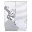 Spasilk Bath Hooded Towels & Washcloths Set for Babies, 2 Hooded Terry Bath Towels & 2 Washcloths, Grey Lion