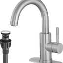 VOTON Bar Sink Faucet, Bathroom Kitchen 360 Rotatable Faucet, Brushed Nickel Single Hole Bathroom Faucets Modern Small Mini Kitchen Bath Utility Vanity Outdoor Lavatory Faucets