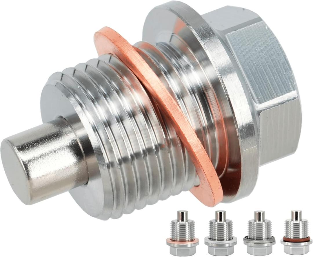 1PC M18x1.5 Stainless Steel Magnetic Engine Transmission Oil Drain Plug Fit Acura Honda Toyota BMW Volvo Porsch Can-Am Rolls-Royce Select Model, Replace 90021900930 90341-18023 DP007