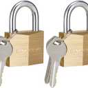 CINCINNO Solid Brass Padlock with Key, Key Lock with 1-9/16" Wide Body, 2 Pack Keyed Alike Locker Lock with Key