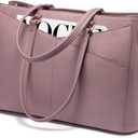 Laptop Tote Bag for Women 15.6 Inch Waterproof Leather Computer Bags Women Business Office Work Bag Briefcase Light Purple