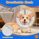 Breathable Mesh Dog Cone Collar with Soft Liner for Surgery, Elizabethan Recovery Alternative to Stop Licking,Pet Neck Collar for Large Medium Small Breeds(White,5)