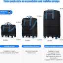 Rolling Duffle Bag with Detachable Wheels, Large Capacity Expandable Foldable Suitcase for Travel,Collapsible Luggage Carry on Duffel Overnight Weekend Bags, 49.5 x 30 x 9 cm , 50L