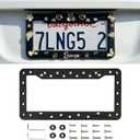 License Plate Frame Compatible with Shoe Charms - Matte Black Premium TPU (Better Than Silicone), DIY Cute Car Accessories for Women, Rattle-Proof with Anti-Theft Stainless Steel Screws (1 PC)