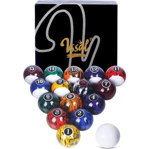 Billiard Balls Set Pool Table Balls Marble-Swirl Style 16 Ball Set