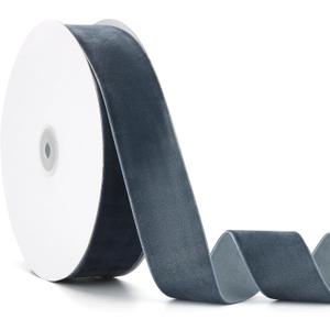 Velvet Ribbon Dark Dusty Blue,1-1/2 Inch x 20Yd,Perfect for Christmas Gift Wrapping,Floral Bouquets,Home Decor,Party DIY Decorations(1-1/2" x 20Yd Dark Dusty Blue)
