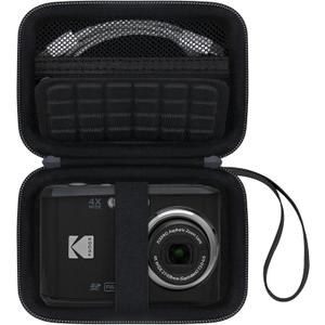 Canboc Carrying Case for Kodak PIXPRO FZ55/ FZ45 16MP Digital Camera, FZ45 Video Vlogging Camera Bag, Mesh Pocket fit Cable, SD Card, Black (Case Only)
