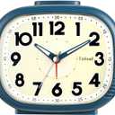 Loud Alarm Clock for Heavy Sleepers Adults, Silent No Ticking, Battery Operated, Glow in Dark dial, Lighted on Demand and Snooze (Blue)