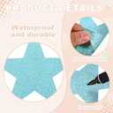 MECCANIXITY 48 Pcs Glitter Stars Cutouts Decoration, 6" Paper Star Confetti Cutouts Stars Shiny for Bulletin Board Wall Classroom Party Supplies, Light Blue