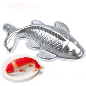 3D Aluminum Alloy Carp Cake Bakeware, Fondant Cake Decoration Bakeware, Fish-Shaped Cake Mold (9 Inch)