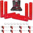 Corner Clamps for Woodworking 4 Pack 5.5"x 5.5" Right Angle Wood Clamps 90 Degree Carpenter Tools Positioning Squares for Frame,Box,Drawer,Cabinets,Gifts for Men Dad Red 4 Pack Set