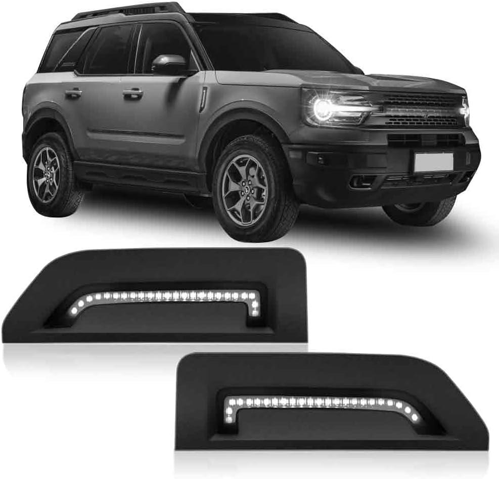 DZG LED Side Marker Accessories Turn Signal Lights Compatible with Bronco Sport Base Big Bend Outer Banks Badlands First Edition Heritage 2024 2023 2022 2021, Dual Colors, Pack of 2 (Amber & White)