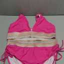 Blooming Jelly Women High Waisted Bikini Sets Tummy Control Swimsuits Color Block Two Piece Drawstring Bathing Suit (XX-Large, Hot Pink)