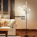 Floor Lamp with Adjustable Height & Flexible Arm, Remote & Foot Switch, Slim Design & Even Lighting for Living Room, Bedroom, Office – Stepless Adjustable Color and Brightness