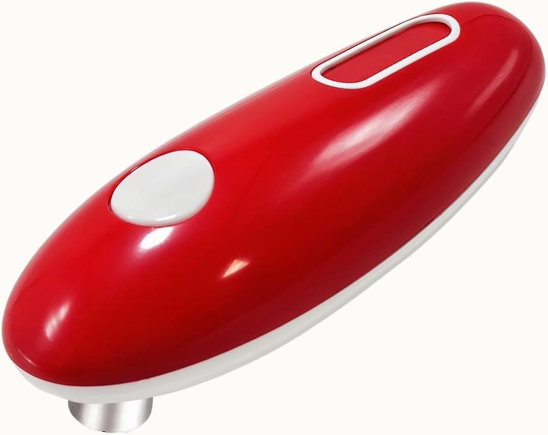 Cooks Professional Electric Can Opener - Redefine Cooking Ease for Seniors & Arthritic Patients with Innovative Hands-Free Operation and One Touch Design (Red)