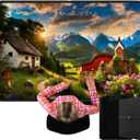 Fanfanwin 3000 Pieces Folding Felt Jigsaw Puzzle Foldable Board Mat with Non Slip Surface Puzzle Mat 55" x 37" Extra Large Portable Jigsaw Board with Storage Bag for Adults Tray(Black)