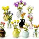 10-Pack Magnetic Mini Bud Vases Gift Set  Mixed Ceramic & Glass Holders for Fridge, Locker & Whiteboard  Upgraded Slam-Proof Magnets  Cute Bulk Gifts for Coworkers, Teachers & Office Decor