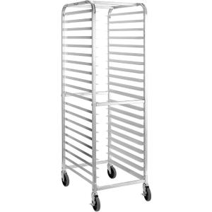 HALLY SINKS & TABLES H Bun Pan Rack 20 Tier with Wheels, Commercial Bakery Racking of Aluminum for Full & Half Sheet - Kitchen, Restaurant, Cafeteria, Pizzeria, Hotel and Home, 26" L x 20" W x 69" H