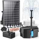 POPOSOAP Solar Fountain Pump with Pond Filter Kit, 8W Solar Pond Pump with Pond Filter Box, Pond Filter for Outdoor Pond Garden Fountain Waterfall DIY Water Feature