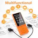 64GB MP3 Player with Bluetooth 5.3, Color Screen 2.4", Music Player with HiFi Sound, MP3 Players Built in HD Speaker Voice Recorder E-Book, Expanded Up to 128GB, Earphone Included, for Sports Runner