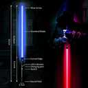 2 Pack Rechargeable Lightsabers with Connector, Metal Hilt Light Sabers, Durable PC Blade, USB Charging, Combine into Double Staff, 12 Colors LED, Sound Effects, Dueling Toys for Kids Adults, Gifts