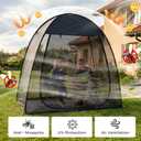 Alvantor® Pop Up Screen House Tent 7x4 FT, Snap-fit Black Mesh Screen Gazebo with Peaked Roof, Portable Screen Room Canopy Shelter with Sunshade & Sandbags for Camping, Backyard, Picnic