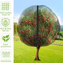 10.8 x 9.8 Ft Black Large Fruit Tree Netting with Zipper and Drawstring, Breathable Mesh Garden Bird Netting Plant Cover, Insect Bird Barrier Net Mesh for Protect Fruits Plants from Squirrel Bugs