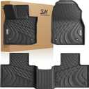 3W Floor Mats Fit for Lexus RX/RX350/RX350h/RX500h 2023-2025 2026, All Weather Heavy Duty Custom Fit TPE Car Floor Liners for Front & Rear Rows, Black(Not fit RX450h+ PHEV)